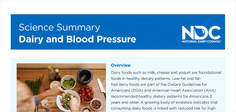 Science Summary: Dairy and Blood Pressure