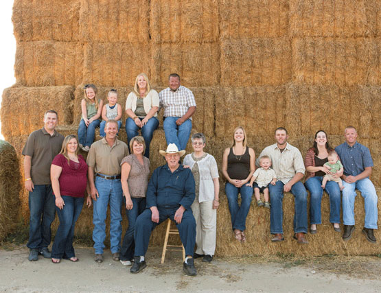 Farmers with cows