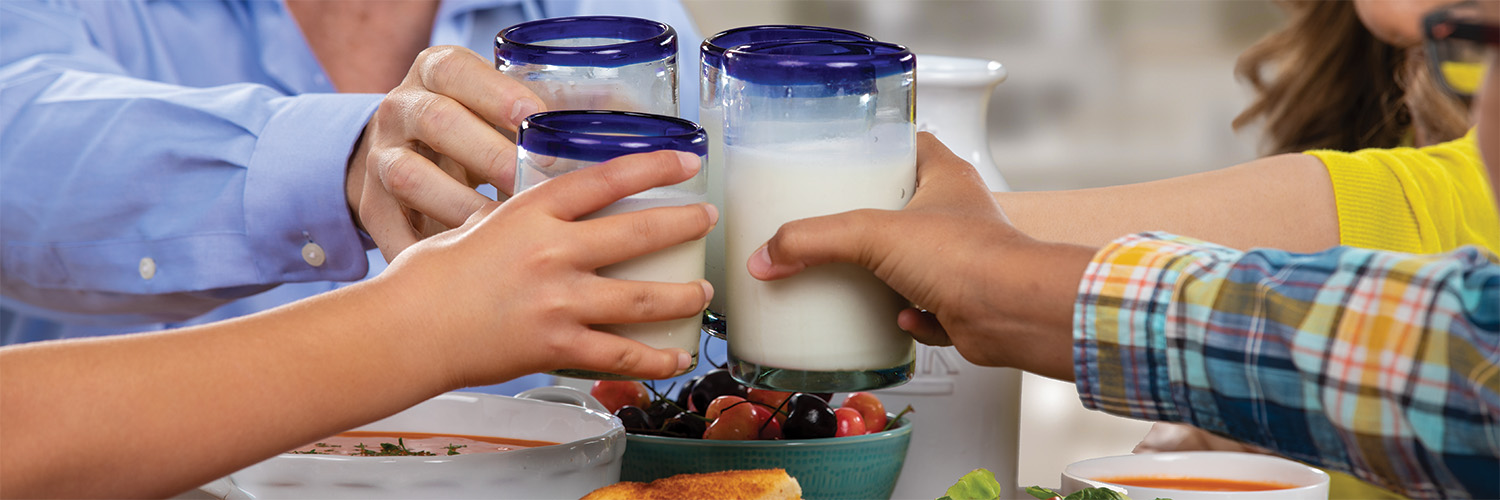 People drinking milk