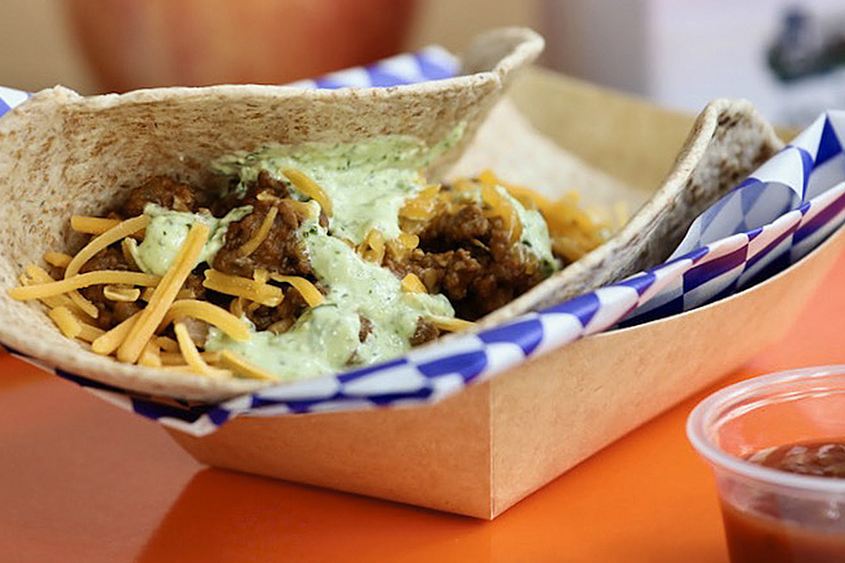 Beef and Lentil Taco with Cilantro Yogurt Sauce