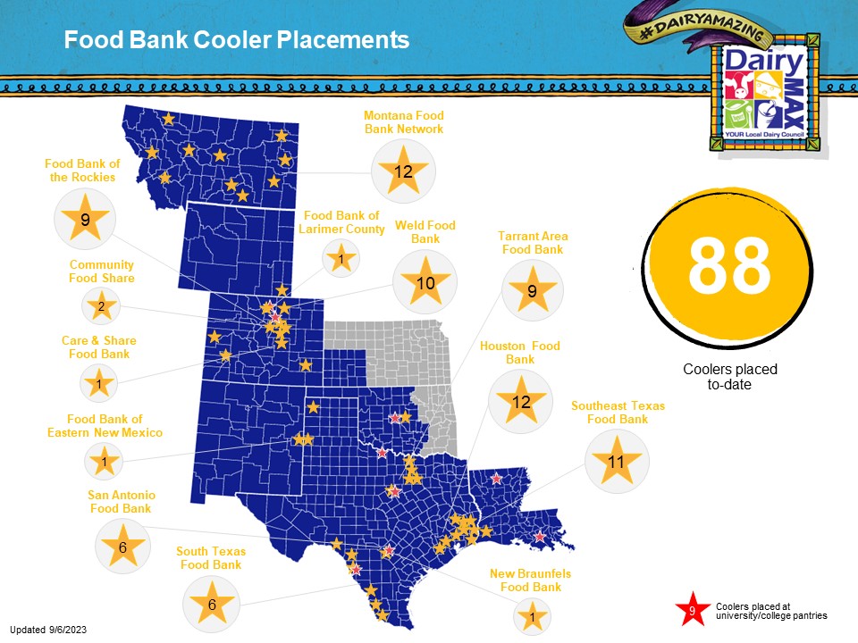 Food bank cooler placements maps