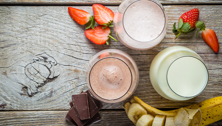 Three varieties of smoothies