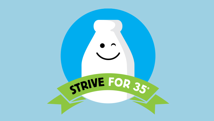 Strive for 35 milk bottle illustration