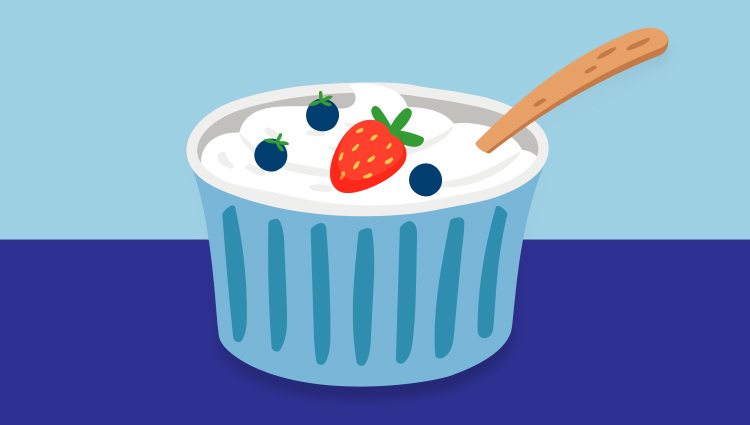 Illustration of a cup of yogurt