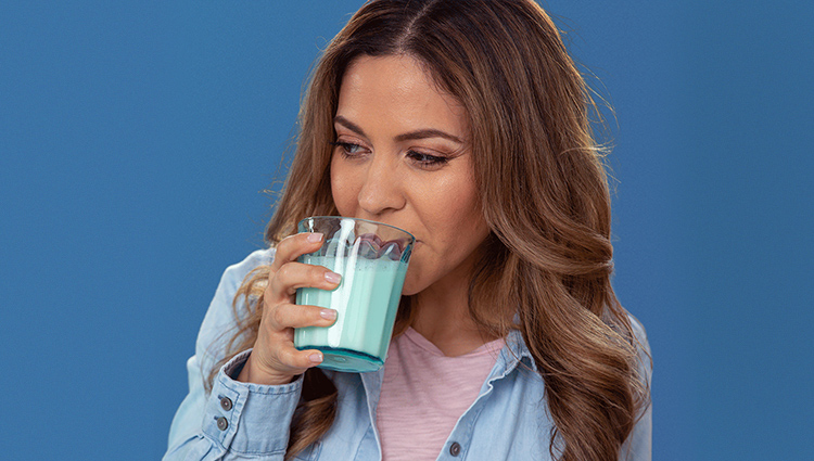 Woman drinking milk