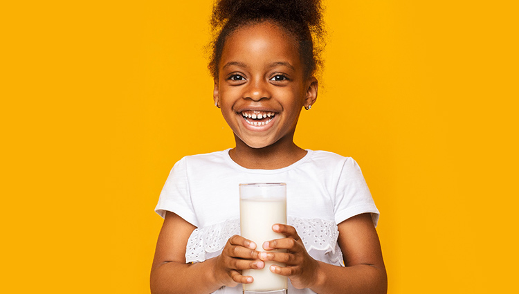 Girl drinking milk