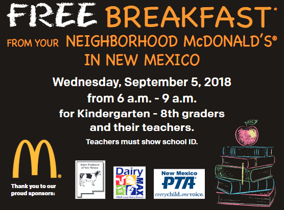 McDonald's free breakfast flyer
