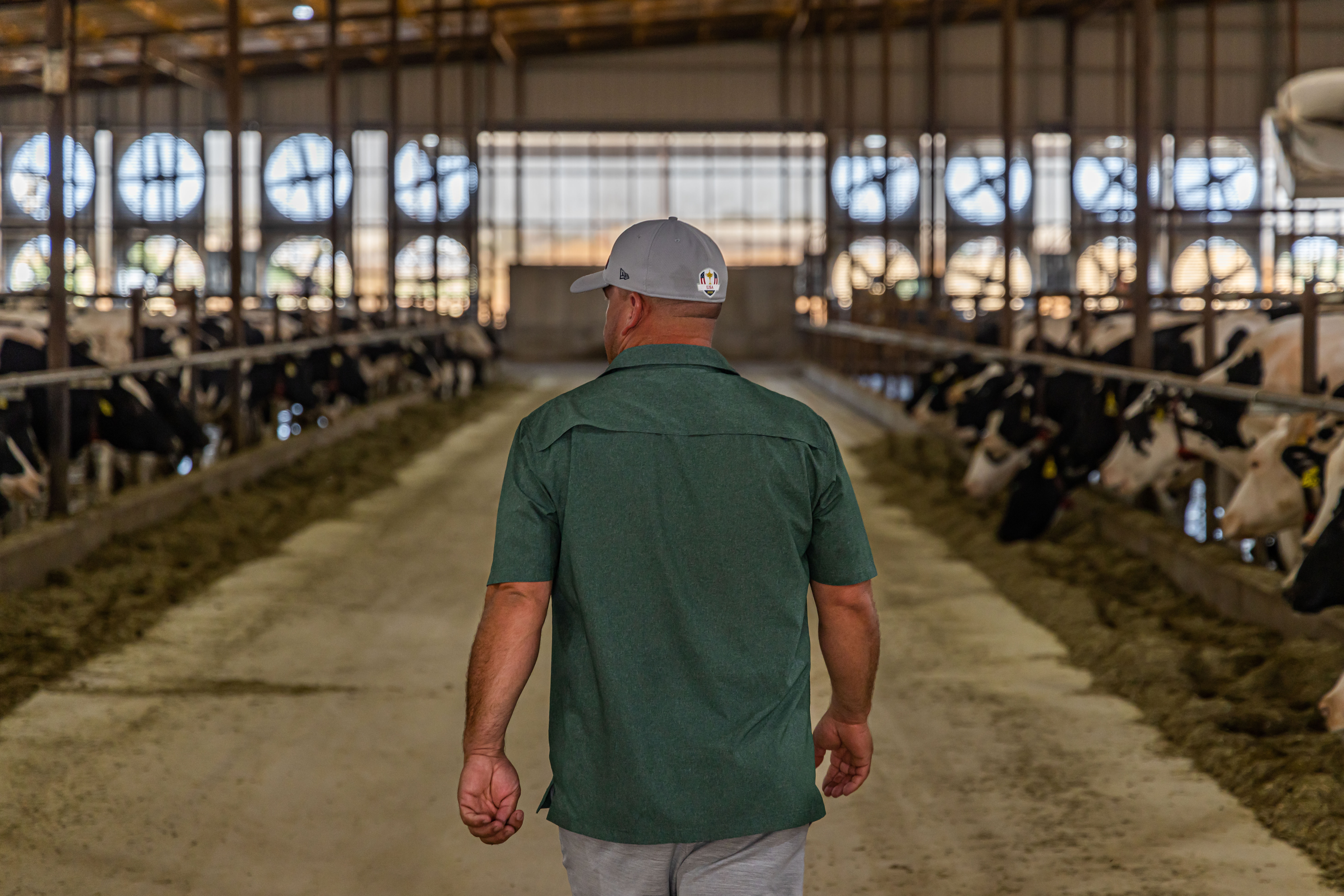 Farmer walking