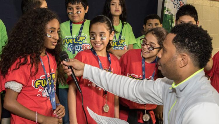 Students celebrate National School Breakfast Week through the #FuelGreatness Breakfast Games.